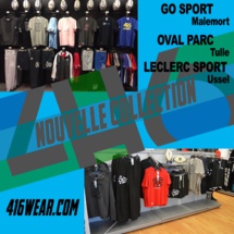 Retrouvez la collection aussi chez nos revendeurs, GO SPORT Malemort, OVAL PARC Tulle, LECLERC SPORT Ussel et LA CHIFFONNERIE Egletons