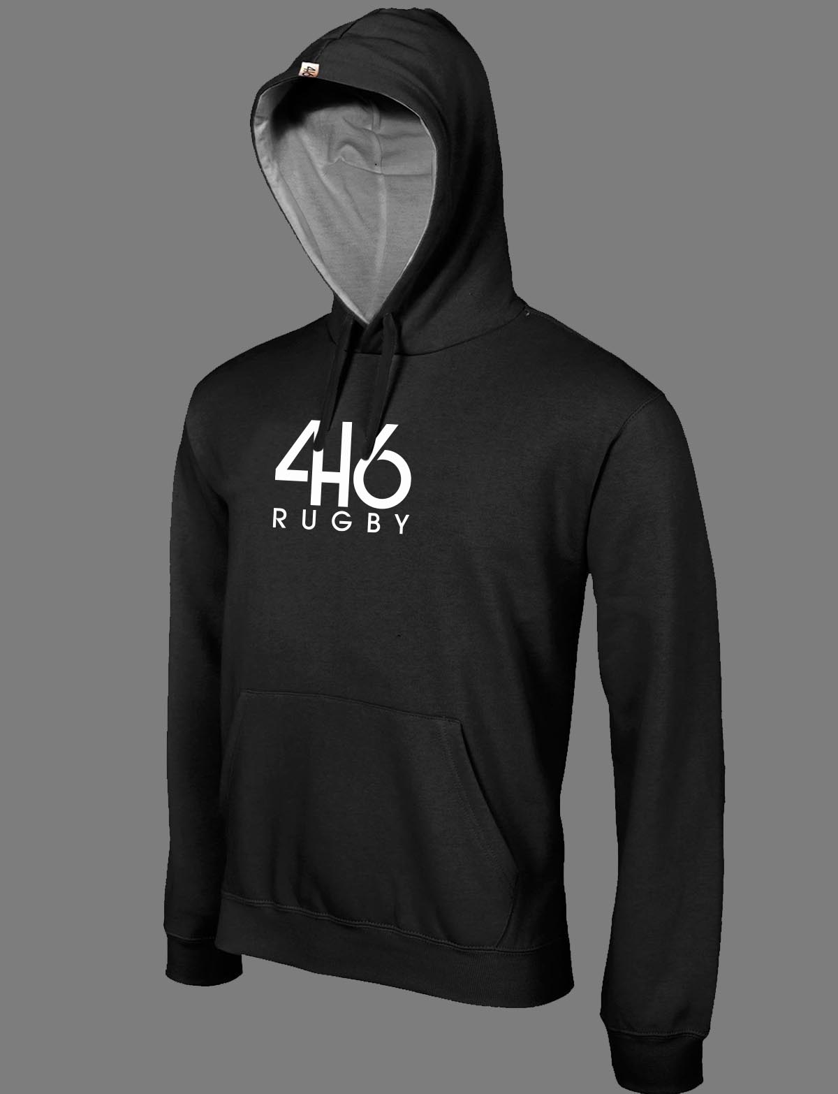 sweat 416 rugby noir logo blanc